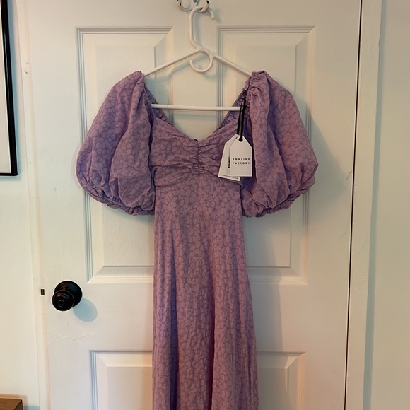 English Factory Floral Print Back Bow Puff Sleeve Dress - Picture 10 of 13